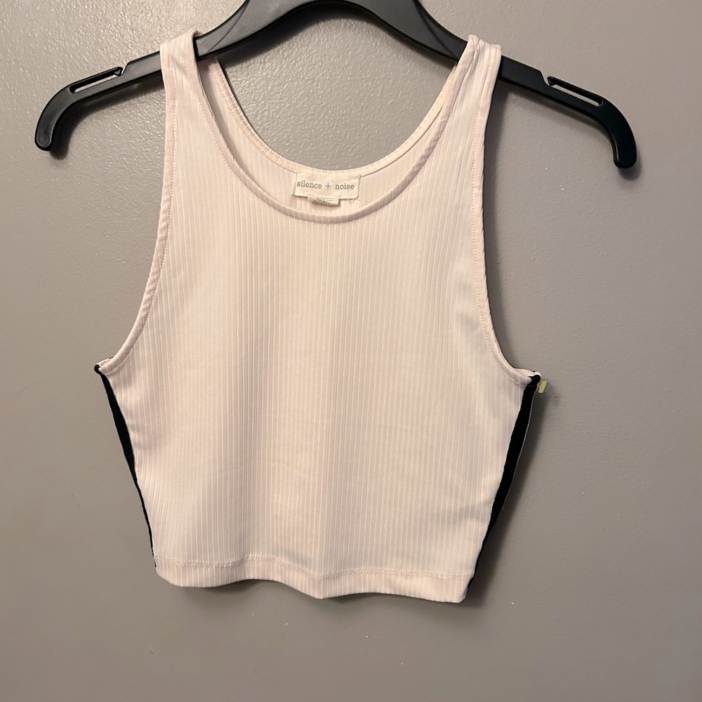 Silence + Noise Women's light blush pink ribbed Tank Top